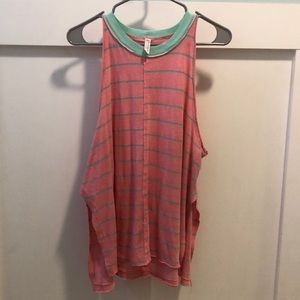 Free people movement / pink and blue striped tank